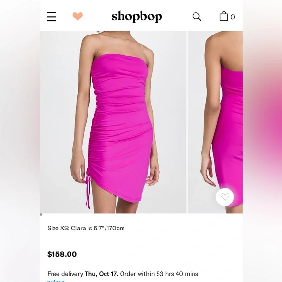 Gorgeous magenta strapless Susana Monaco dress XS - Picture 2 of 7